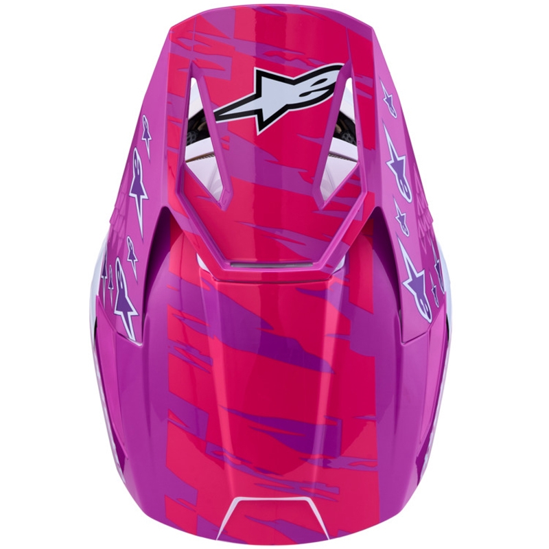 Kask motocrossowy dla dzieci Alpinestars S-M3 Falcon w kolorze fioletowo-biało-czarnym