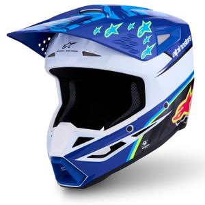 Kask motocrossowy dziecięcy Alpinestars S-M3 Falcon niebiesko-biało-czarny