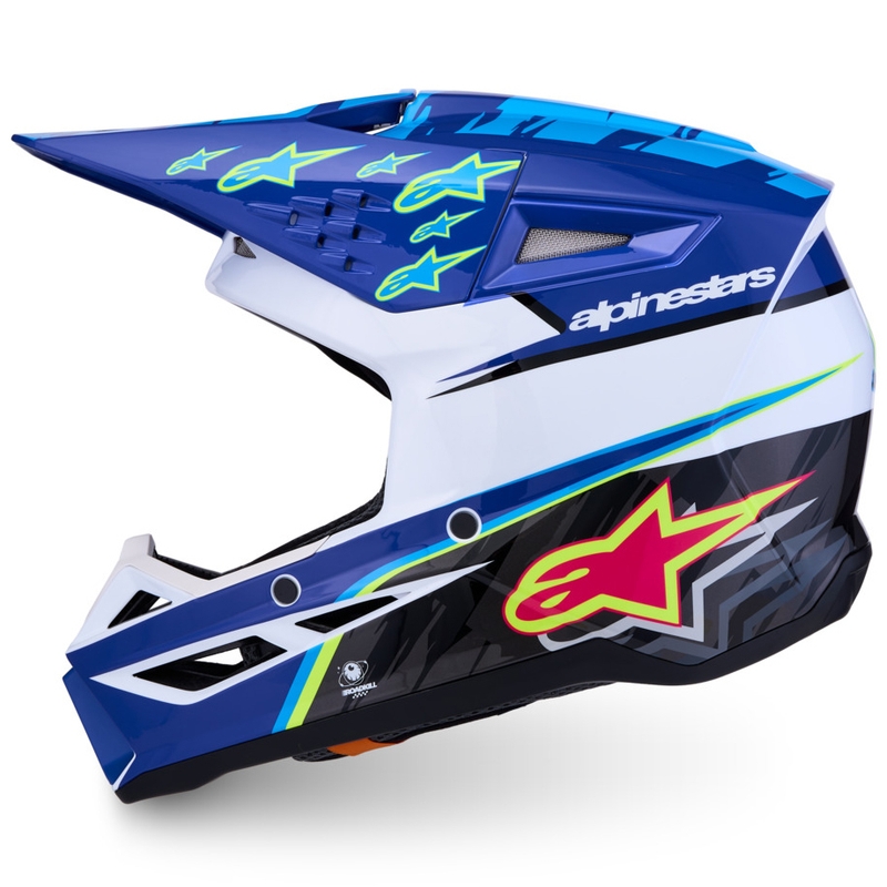 Kask motocrossowy dziecięcy Alpinestars S-M3 Falcon niebiesko-biało-czarny
