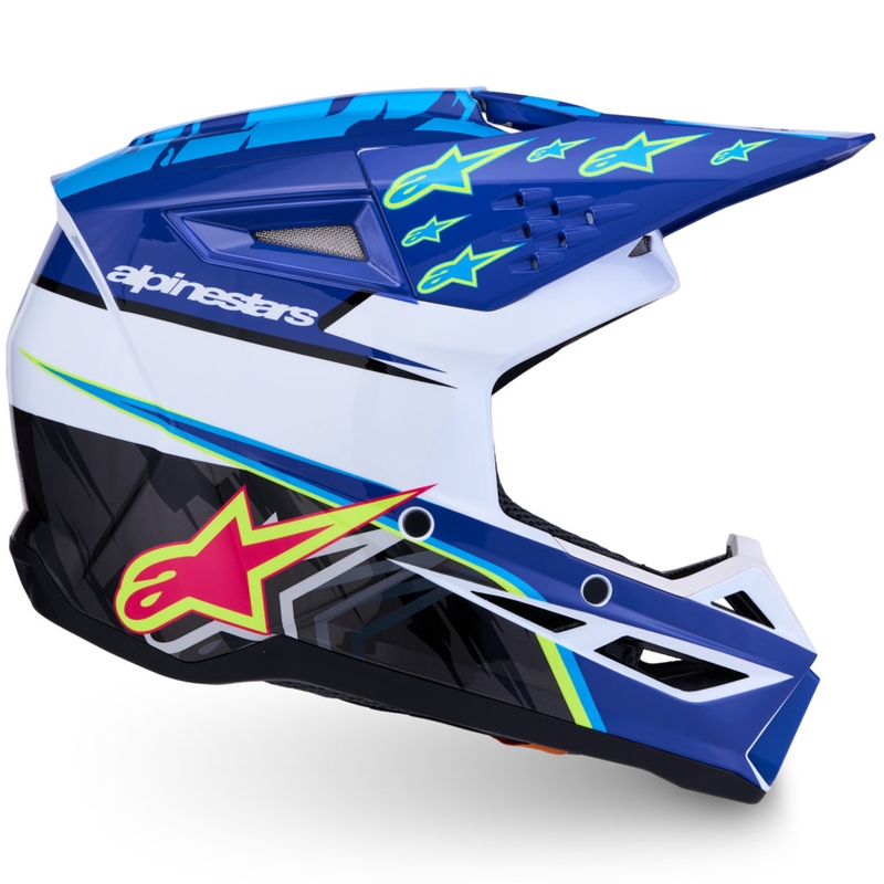 Kask motocrossowy dziecięcy Alpinestars S-M3 Falcon niebiesko-biało-czarny