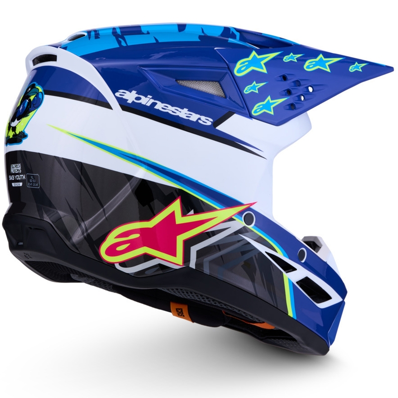 Kask motocrossowy dziecięcy Alpinestars S-M3 Falcon niebiesko-biało-czarny