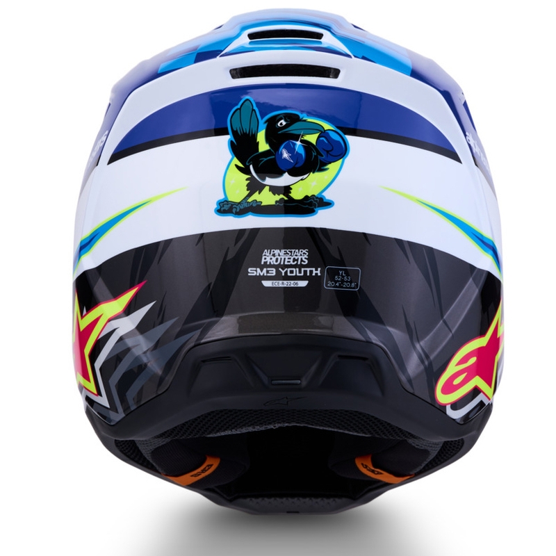 Kask motocrossowy dziecięcy Alpinestars S-M3 Falcon niebiesko-biało-czarny