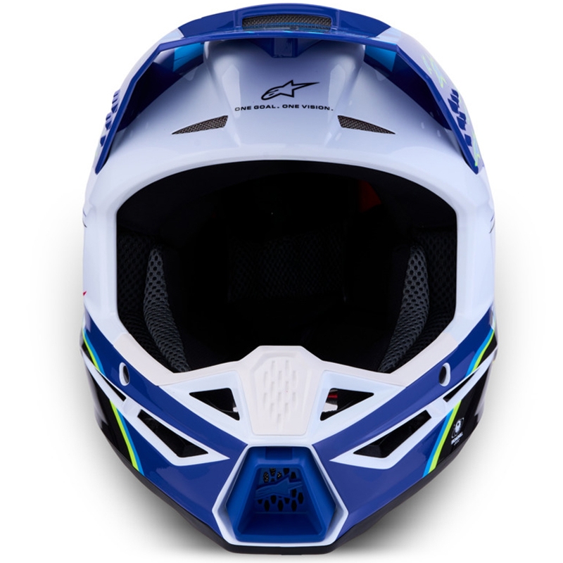 Kask motocrossowy dziecięcy Alpinestars S-M3 Falcon niebiesko-biało-czarny