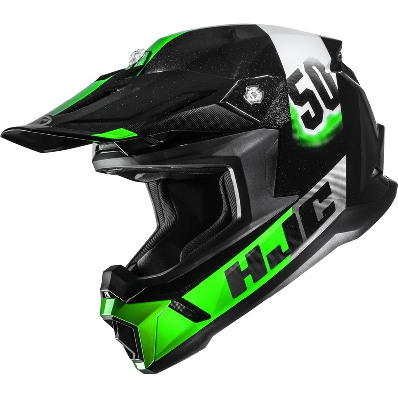 Kask motocrossowy HJC C50 Dash MC4 czarno-zielono-biały