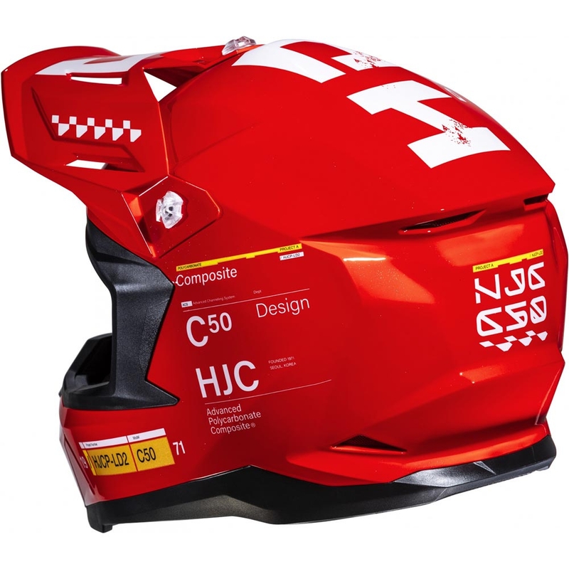 Kask motocrossowy HJC C50 Tagg MC1 czerwony