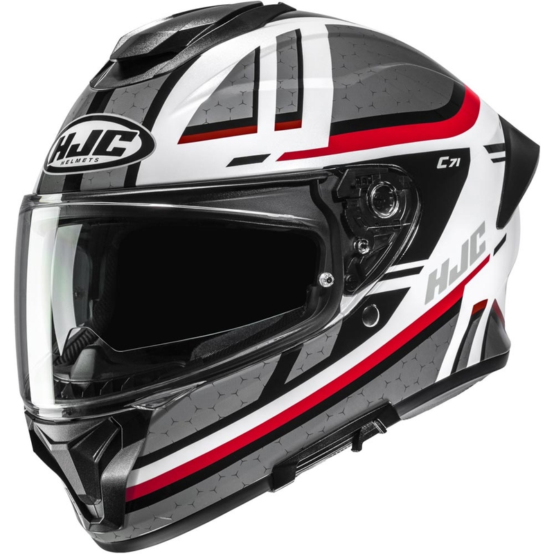 Kask motocyklowy integralny HJC C71 Novah MC1 szaro-biało-czerwony