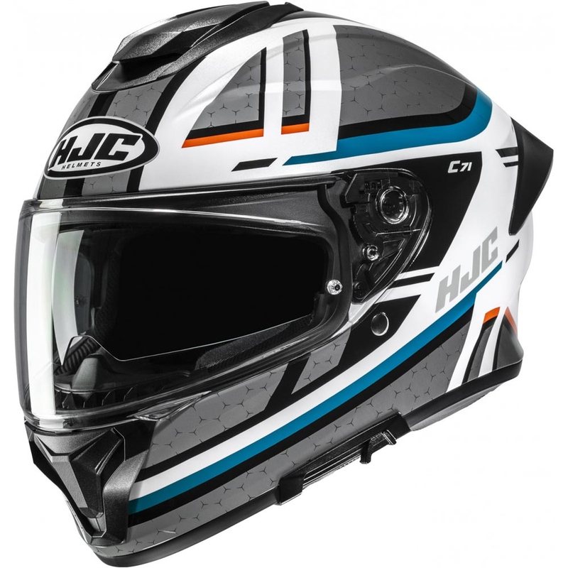 Kask motocyklowy integralny HJC C71 Novah MC27 szaro-biało-niebieski