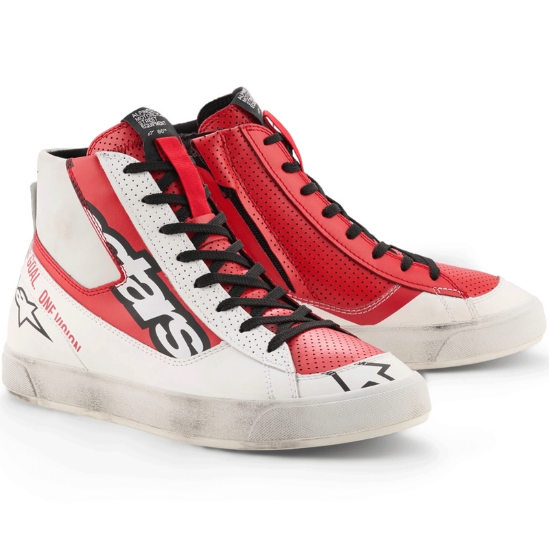 Buty motocyklowe Alpinestars Stated Flair biało-czerwone