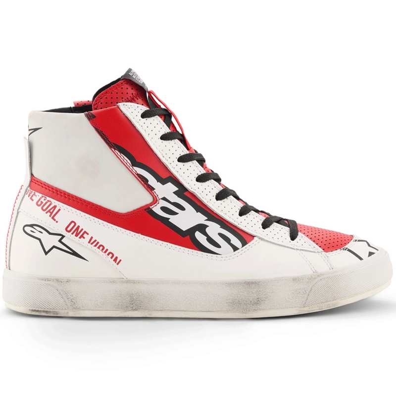 Buty motocyklowe Alpinestars Stated Flair biało-czerwone