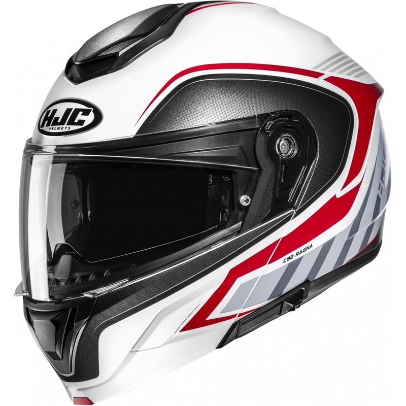 Kask motocyklowy typu flip-up HJC C92 Ragna MC1 biało-szaro-czerwony