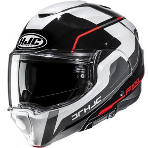 Kask motocyklowy typu flip-up HJC F100 Astra MC1 czarno-biało-czerwono-szary