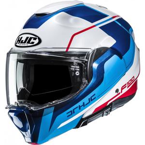Kask motocyklowy typu flip-up HJC F100 Astra MC21 biało-niebiesko-czerwony