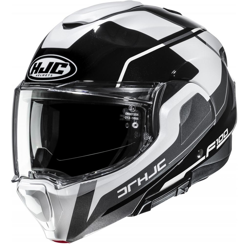 Kask motocyklowy typu flip-up HJC F100 Astra MC5 czarno-biało-szary