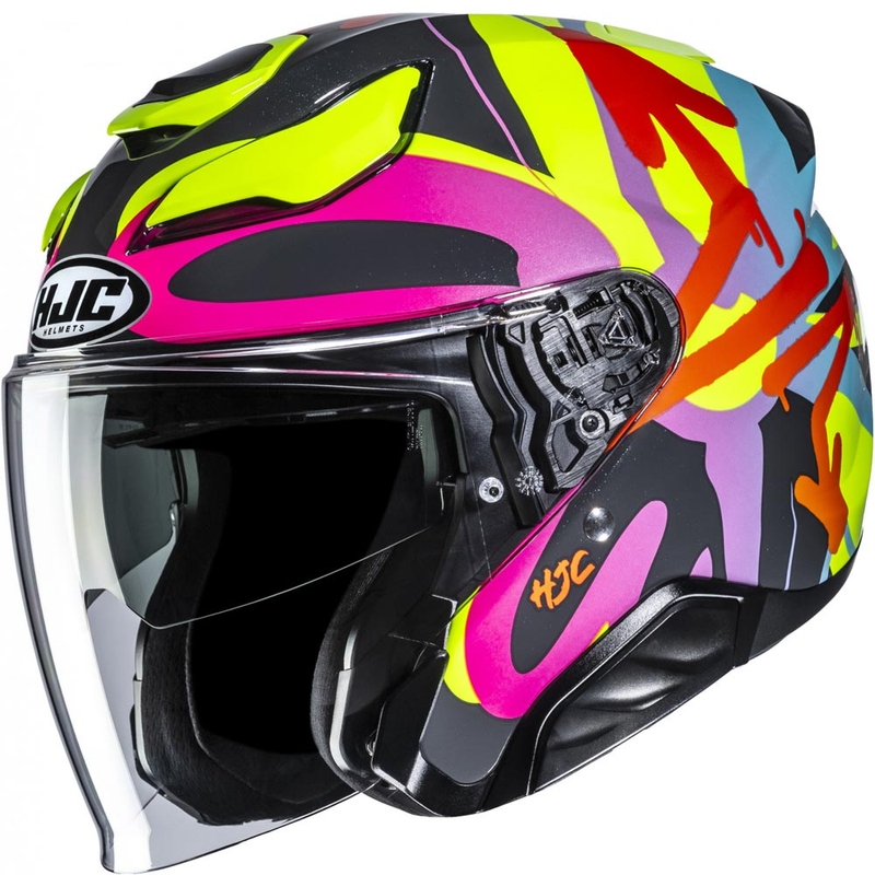 Kask motocyklowy otwarty HJC F31 Sora MC38 w kolorze czarnym