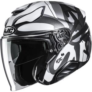 Kask motocyklowy otwarty HJC F31 Sora MC5 czarno-szaro-biały
