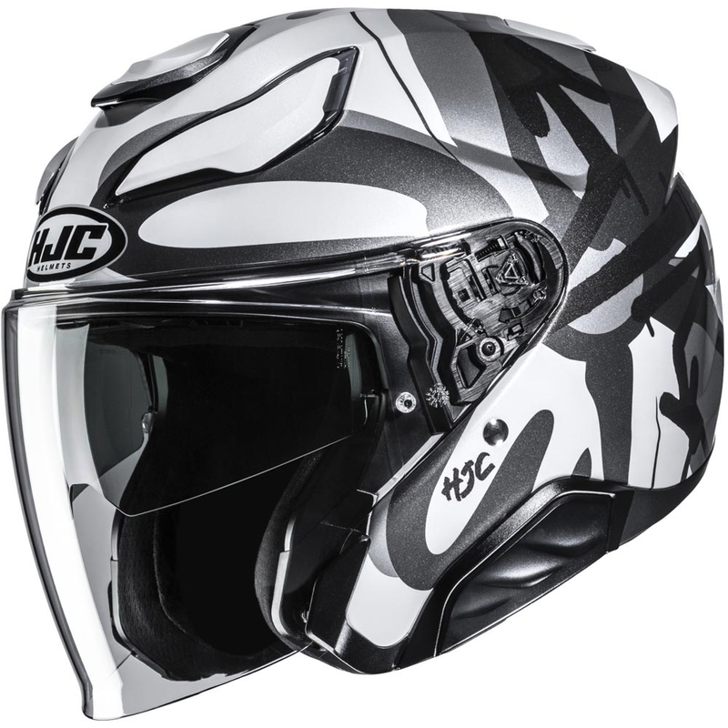 Kask motocyklowy otwarty HJC F31 Sora MC5 czarno-szaro-biały
