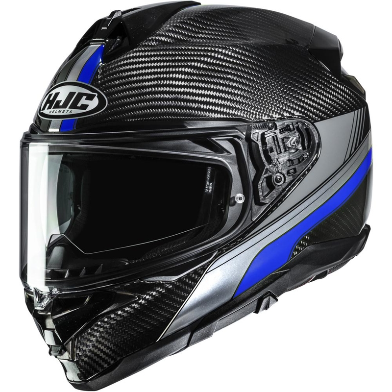 Kask motocyklowy integralny HJC F72 Carbon Eos MC2 czarno-niebieski