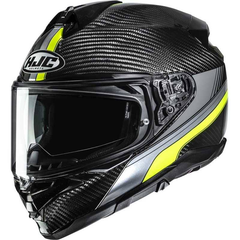 Kask motocyklowy integralny HJC F72 Carbon Eos MC3H czarno-fluo żółty
