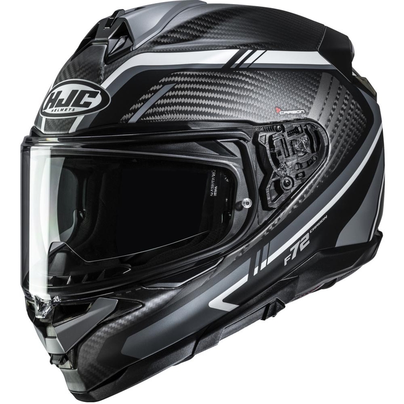 Kask motocyklowy integralny HJC F72 Carbon Kairo MC5SF czarno-szaro-biały