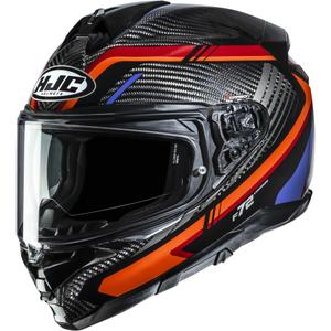 Kask motocyklowy integralny HJC F72 Carbon Kairo MC8 czarno-pomarańczowo-czerwono-fioletowy