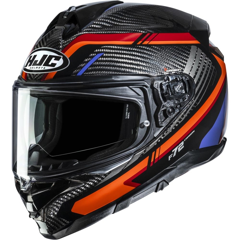Kask motocyklowy integralny HJC F72 Carbon Kairo MC8 czarno-pomarańczowo-czerwono-fioletowy