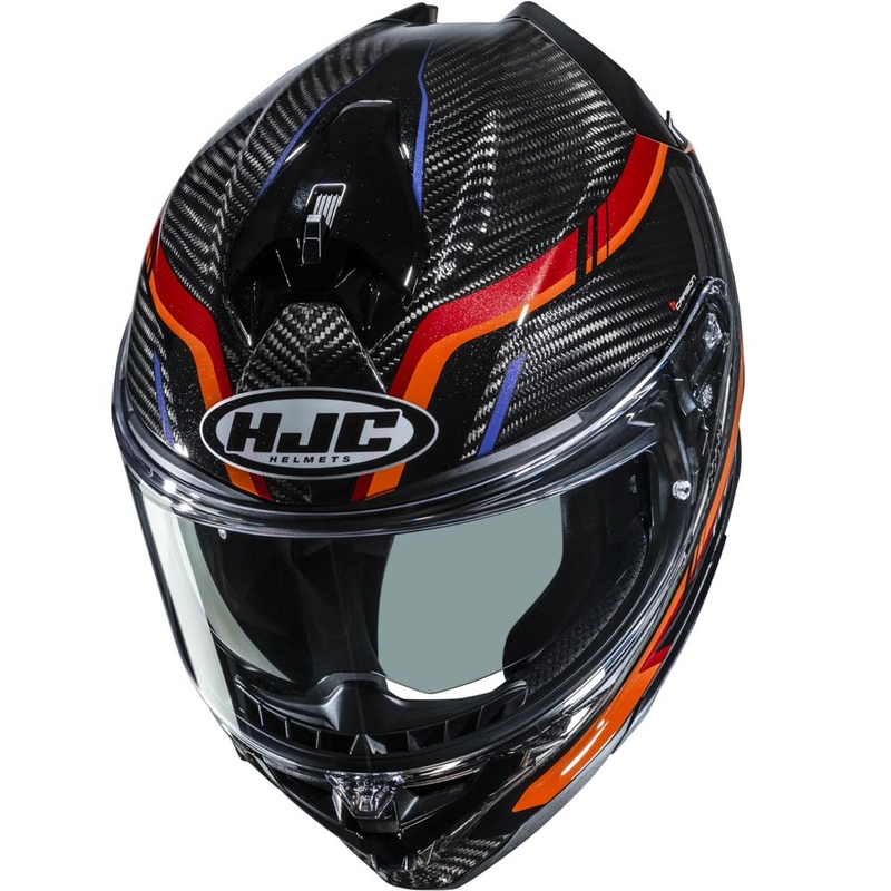 Kask motocyklowy integralny HJC F72 Carbon Kairo MC8 czarno-pomarańczowo-czerwono-fioletowy