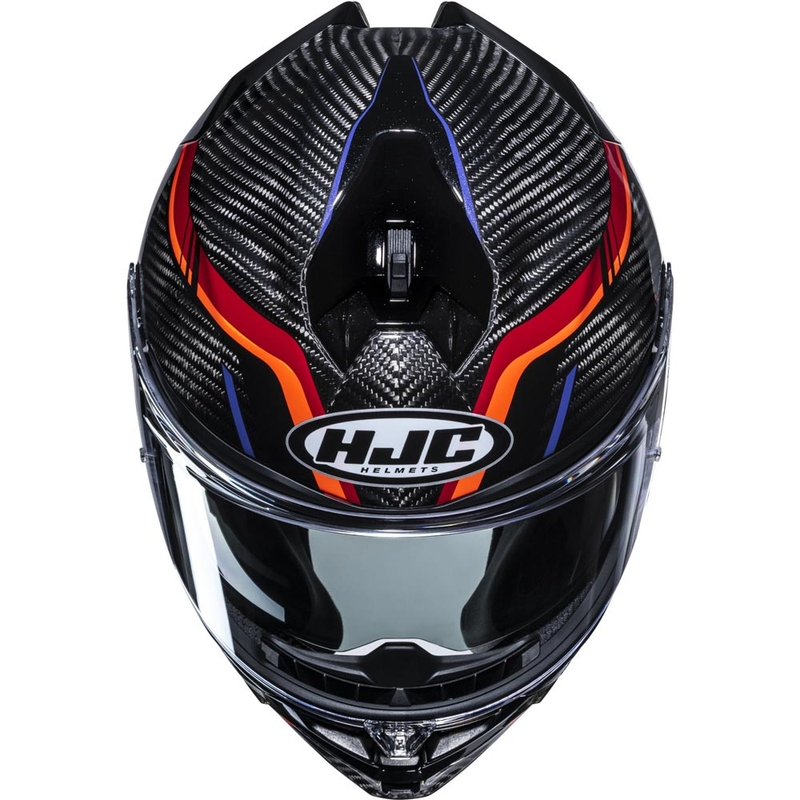 Kask motocyklowy integralny HJC F72 Carbon Kairo MC8 czarno-pomarańczowo-czerwono-fioletowy