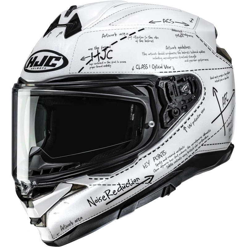 Kask motocyklowy integralny HJC F72 Odyssea MC10 biało-czarny