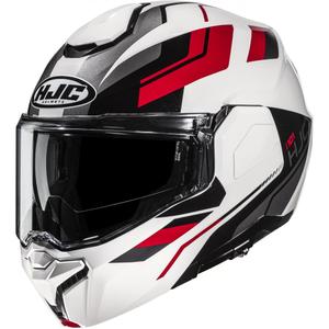 Kask motocyklowy typu flip-up HJC i101 Krone MC1 biało-czarno-czerwony