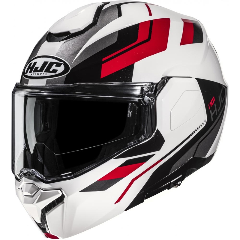 Kask motocyklowy typu flip-up HJC i101 Krone MC1 biało-czarno-czerwony