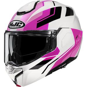 Kask motocyklowy typu flip-up HJC i101 Krone MC8 biało-różowo-czarny