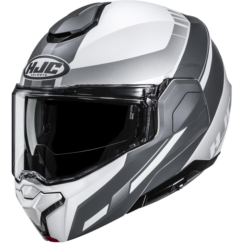 Kask motocyklowy typu flip-up HJC i101 Mira MC10SF biało-szary