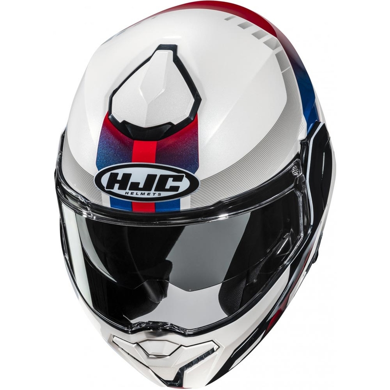 Kask motocyklowy typu flip-up HJC i101 Mira MC21 biało-niebiesko-czerwony