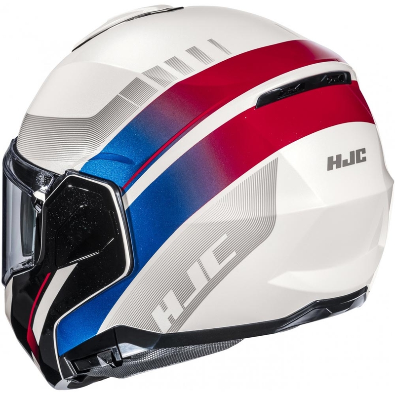Kask motocyklowy typu flip-up HJC i101 Mira MC21 biało-niebiesko-czerwony