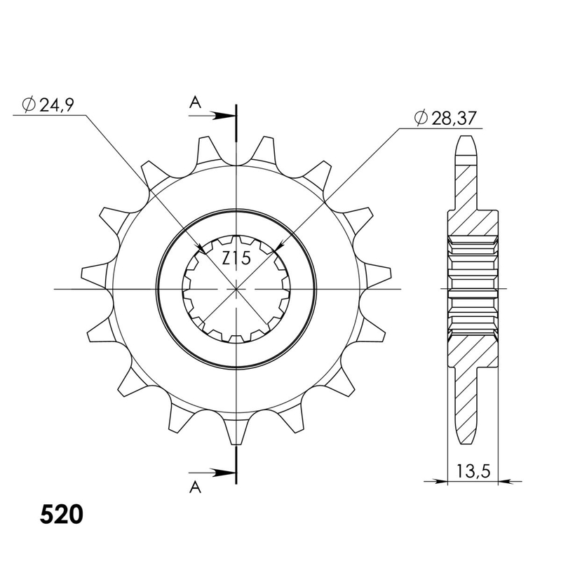 Front sprocket SUPERSPROX 15T