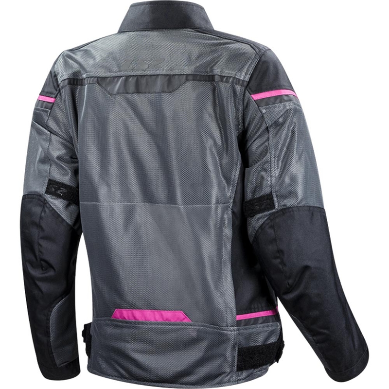 Kurtka motocyklowa damska LS2 Riva czarno-ciemnoszaro-różowa