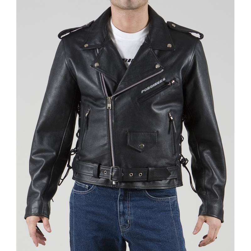 Skórzaną kurtkę moto ForBikers Colorado z frędzlami, rozmiar 4XL