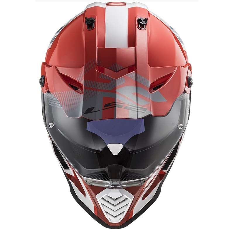 Enduro kask LS2 MX436 Pioneer EVO Evolve biało-szaro-czerwony