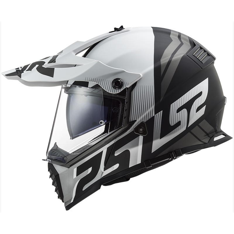 Enduro kask LS2 MX436 Pioneer EVO Evolve biało-szaro-czarny wyprzedaż