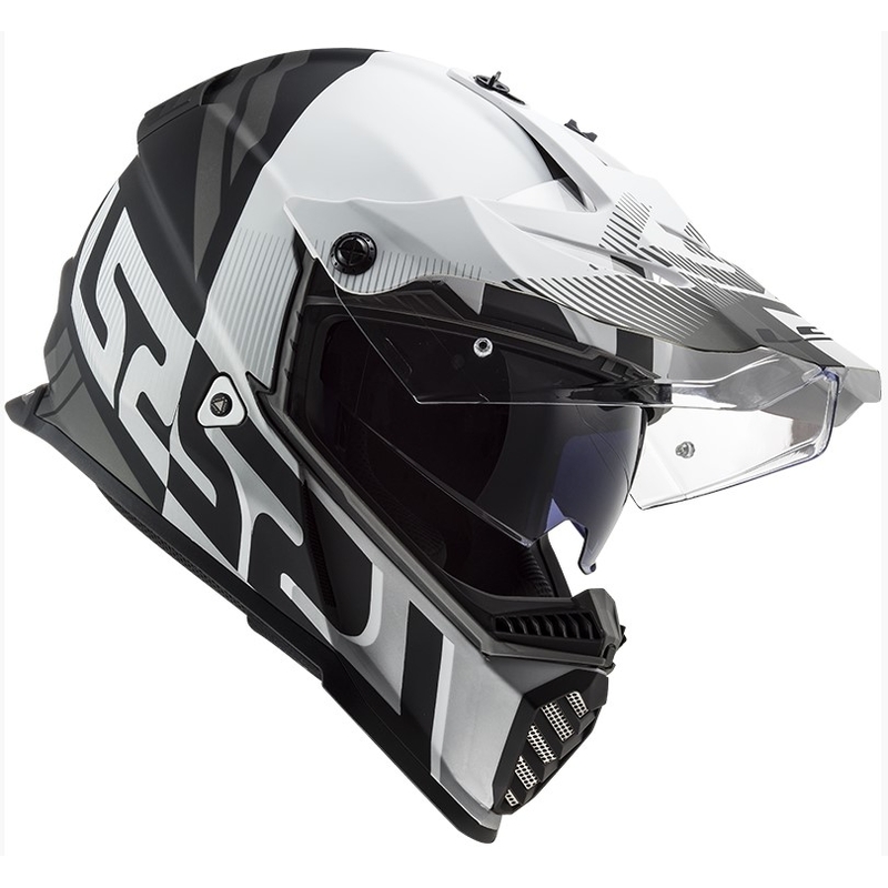 Enduro kask LS2 MX436 Pioneer EVO Evolve biało-szaro-czarny wyprzedaż