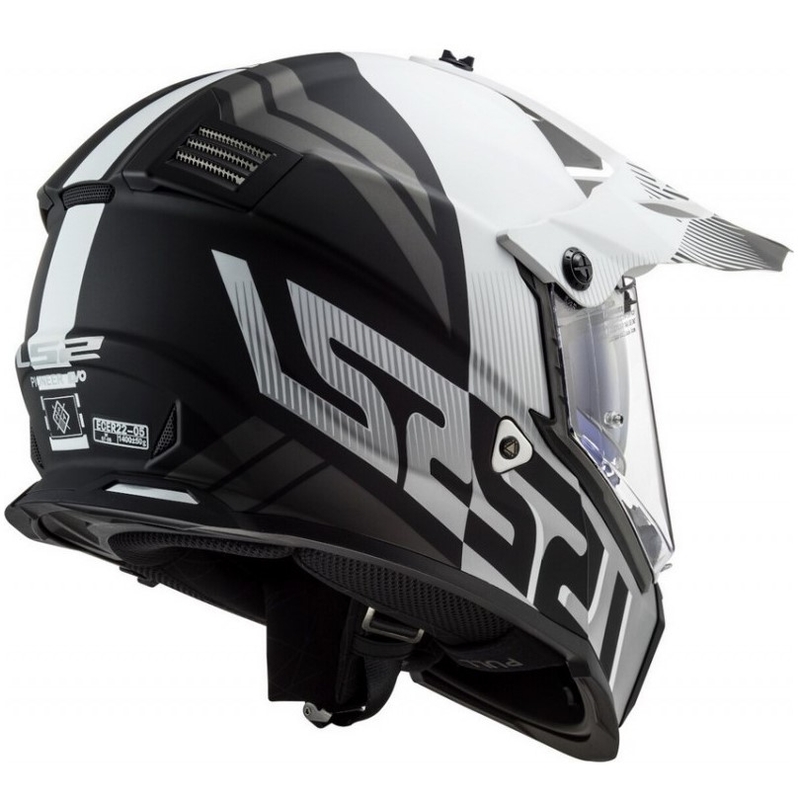 Enduro kask LS2 MX436 Pioneer EVO Evolve biało-szaro-czarny wyprzedaż
