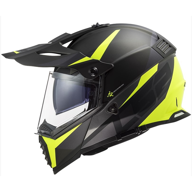 Enduro kask LS2 MX436 Pioneer EVO Router czarno-fluo żółty
