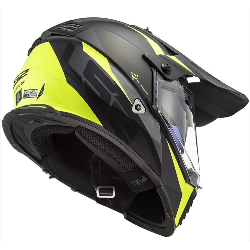 Enduro kask LS2 MX436 Pioneer EVO Router czarno-fluo żółty