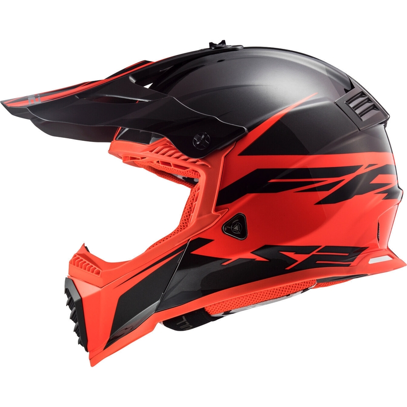 Motocrossowy kask LS2 MX437 Fast Evo Roar czarno-czerwony wyprzedaż