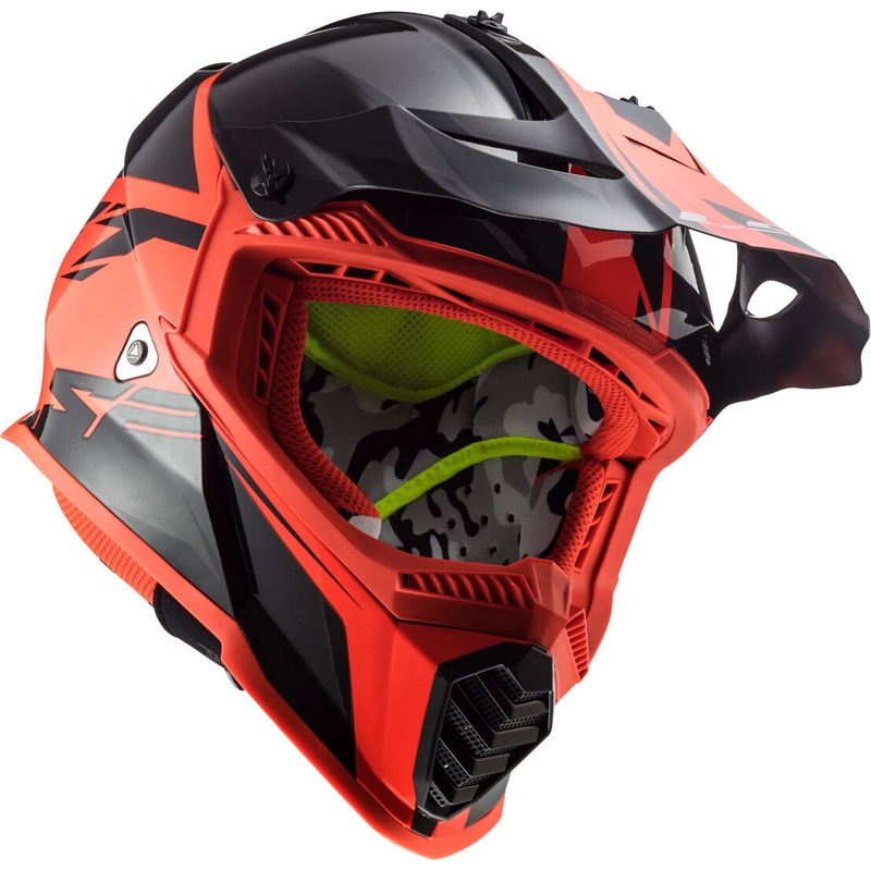 Motocrossowy kask LS2 MX437 Fast Evo Roar czarno-czerwony wyprzedaż