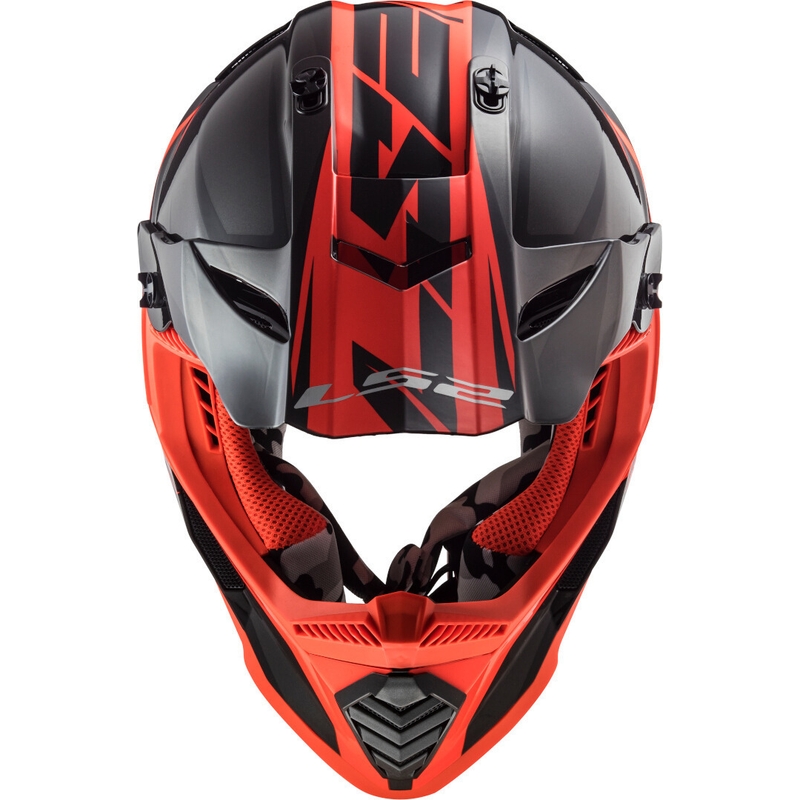 Motocrossowy kask LS2 MX437 Fast Evo Roar czarno-czerwony wyprzedaż