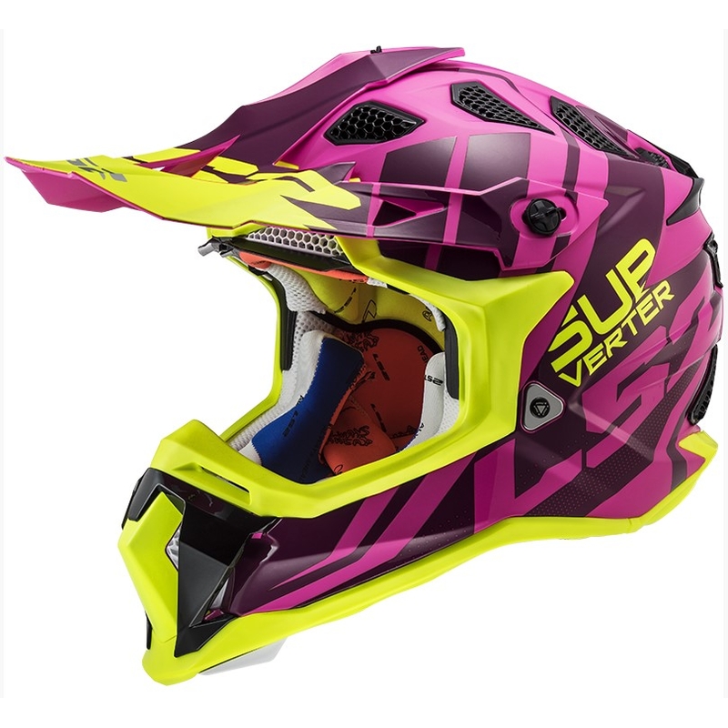 Motocrossowy kask LS2 MX470 Subverter Troop różowo-fluo żółty wyprzedaż