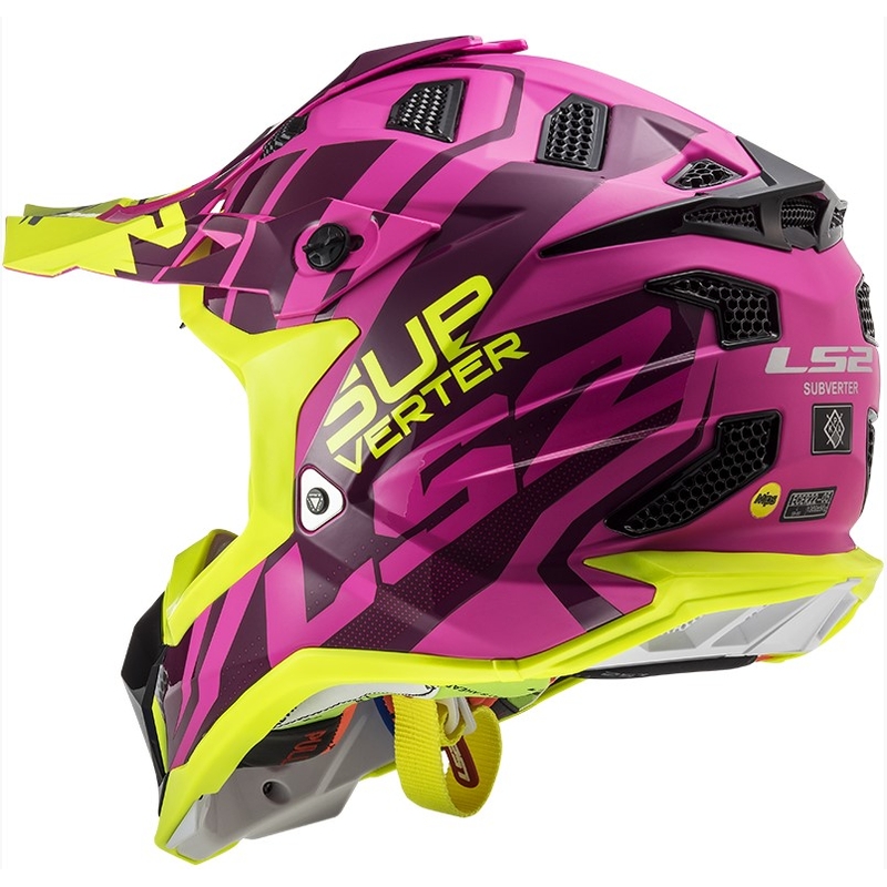 Motocrossowy kask LS2 MX470 Subverter Troop różowo-fluo żółty wyprzedaż