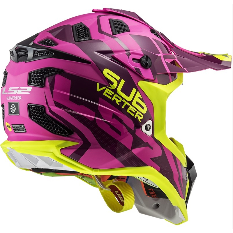 Motocrossowy kask LS2 MX470 Subverter Troop różowo-fluo żółty wyprzedaż