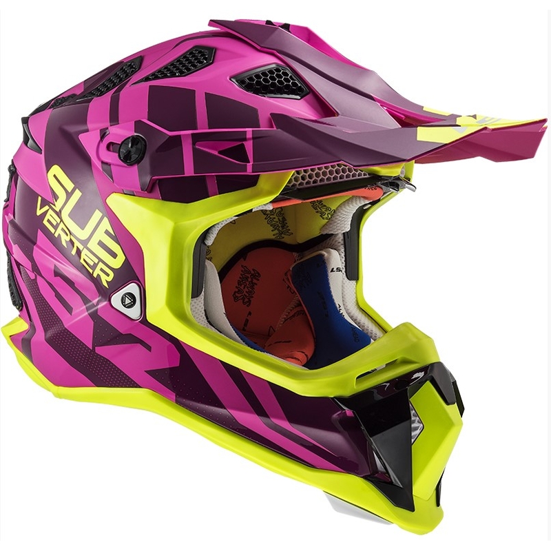 Motocrossowy kask LS2 MX470 Subverter Troop różowo-fluo żółty wyprzedaż